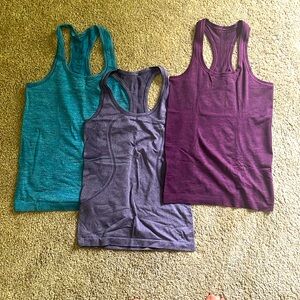 Lululemon swiftly hip-length racerback running tanks -size 6
